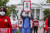 21일(현지시간) 미국 워싱턴DC 백악관 앞 라파예트 광장에서 간호사들이 시위를 하고 있다. EPA=연합뉴스