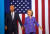 2016년 미국 대선 당시 민주당 후보였던 힐러리 클린턴(오른쪽)과 조 바이든이 함께 한 모습. 힐러리는 28일(현지시간) 바이든 공개 지지를 선언했다. [AFP=연합뉴스]