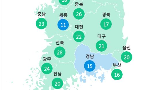 [5월 12일 PM2.5] 오후 5시 전국 초미세먼지 현황