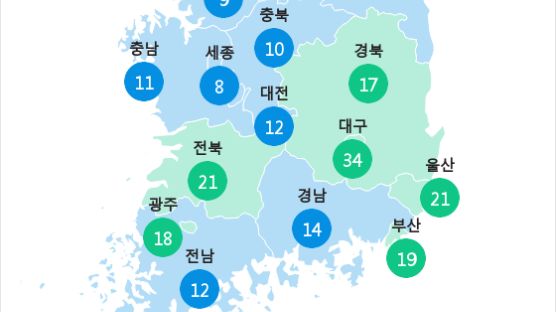 [5월 16일 PM2.5] 오전 6시 전국 초미세먼지 현황