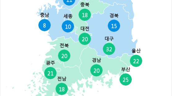 [5월 16일 PM2.5] 오전 11시 전국 초미세먼지 현황