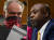지난 12일 미국 상원 청문회에서 손수건으로 얼굴을 가린 민주당 팀 케인 의원(왼쪽)과 마스크를 쓰지 않은 공화당 팀 스콧 의원. [EPA=연합뉴스] 