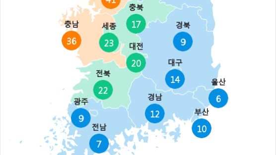 [5월 23일 PM2.5] 오전 6시 전국 초미세먼지 현황