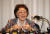 일본군 위안부 피해자 이용수 할머니가 25일 오후 대구 수성구 만촌동 인터불고 호텔에서 기자회견을 하고 있다. 뉴스1