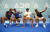 코로나19 이후 중단됐던 테니스 대회가 본격적으로 열린다. 지난 15일 조코비치가 주최한 친선 대회에 출전한 즈베레프, 조코비치, 디미트로프, 팀(왼쪽부터). [베오그라드 신화=연합뉴스]