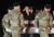 지난 2월 도널드 트럼프 미국 대통령이 아프간에서 숨진 미군 운구 행렬을 향해 경례를 하고 있다.[AP=연합뉴스]