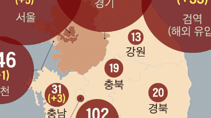 [그래픽 뉴스]코로나19 지역별 신규 확진자 지역별로 따져보니