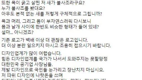 손혜원 "저따위 디자인에 나랏돈 쓰나" 인천공항 새 로고 저격 