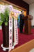 민갑룡 경찰청장이 23일 오후 서울 서대문구 경찰청에서 열린 이임식에서 이임 인사말을 하는 가운데 문재인 대통령이 보낸 화환이 보이고 있다. 뉴시스