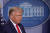 도널드 트럼프 미국 대통령이 28일 백악관에서 코로나19 태스크포스(TF) 브리핑을 하고 있다. [로이터=연합뉴스]