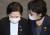 김현미 국토교통부 장관(왼쪽)과 열린민주당 김진애 원내대표가 지난달 국회 본회의장을 나서며 대화하고 있다. 연합뉴스