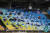지난 2일 프로축구 수원 삼성과 대구FC의 경기가 열린 수원월드컵경기장에서 관중들이 지정좌석간 이격거리를 준수하고 있다. [사진 프로축구연맹]