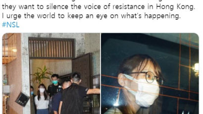 '우산 상징' 아그네스 차우도 체포···현실된 홍콩보안법 공포