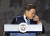 문재인 대통령이 15일 오전 서울 동대문디자인플라자에서 열린 제75주년 광복절 경축식에서 경축사를 하던 도중 물을 마시고 있다. 연합뉴스