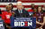 지난 3월 10일 조 바이든 미국 민주당 대통령 후보가 오하이오주 컬럼버스에서 열린 유세에서 연설하고 있다. [AP=연합뉴스]