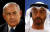 지난 8월 13일 수교를 발표한 이스라엘의 베냐민 네타냐후 총리(왼쪽 사진)와 아랍아메리트(UAE)의 무함마드 빈 자이드 알나흐얀 왕세제. AFP=연합뉴스 
