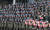 지난해 12월 인천 계양구 육군 국제평화지원단에서 열린 동명부대 23진 환송식에서 부대원들이 파이팅을 외치고 있다. 뉴스1