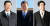 시진핑(習近平) 국가주석, 문재인 대통령, 아베 신조(安倍晋三) 전 일본 총리(왼쪽부터). [중앙포토]