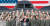 2017년 9월 도널드 트럼프 미국 대통령이 워싱턴DC 인근 앤드루스 공군기지에서 핵무기 공격에 투입하는 B-2 전략폭격기 앞에서 연설하고 있다. [신화=연합뉴스]