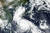 5일 나사가 공개한 태풍 하이선의 위성 사진. [AP=연합뉴스]