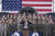 도널드 트럼프 미국 대통령이 지난 2017년 9월 15일 미국 메릴랜드주 앤드루스 공군기지에 모인 미군 앞에서 연설하고 있다. [ EPA=연합뉴스]