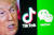트럼프 대통령 얼굴 옆, 그가 정면 조준한 중국 앱 틱톡과 위챗의 로고가 보인다. 로이터=연합뉴스