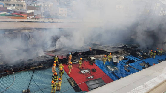 서울 청량리 청과물시장 대형화재...냉동창고서 불 시작된 듯