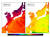 2100 RCP 8.5, RCP 4.5 시나리오에서 2010년 대비 연평균 표층수온 평년편차 분포. 자료 해양수산부 국립수산과학원