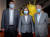 차이잉원 대만 총통(가운데)이 18일 키스 크라크 미국 국무부 경제차관(차이 총통 왼쪽), 장중머우 전 TSMC 회장과 함께 사진 촬영을 하고 있다. [대만 총통실 트위터]
