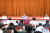 지난 9월 16일 베이징에서 열린 전국 민영경제통전공작회의에서 중앙통전공작영도소조 조장을 맡고 있는 왕양 전국정협 주석이 연설을 하고 있다. [신화=연합뉴스]