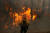 지난 2일(현지시간) 미국 캘리포니아주에서 한 소방관이 산불현장을 바라보고 있다. [로이터=연합뉴스]