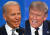 도널드 트럼프 대통령(오른쪽)과 조 바이든 민주당 후보. 승패는 11월3일(현지시간) 갈린다. AFP=연합뉴스