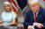 지난해 6월 12일 도널드 트럼프 미국 대통령과 켈리앤 콘웨이 백악관 선임고문이 백악관 회의에 참석했다. [AFP=연합뉴스]