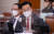 유상범 국민의힘 의원이 19일 국회에서 열린 법제사법위원회 국정감사에서 질의하고 있다. 오종택 기자