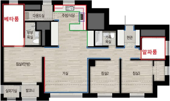 집 평면도 침실 4개 욕실 2개