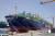 대우조선해양 옥포조선소에 세계 최대 컨테이너선 '알헤시라스' 호가 떠 있다. 청와대사진기자단
