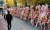 지난달 28일 오후 서울 서초구 대검찰청 앞 거리에 윤석열 검찰총장 지지자들이 보낸 화환들이 늘어서 있다. [뉴스1]