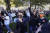 미국 시민들이 7일 워싱턴 DC '흑인 목숨도 소중하다' 광장에 모여 조 바이든 민주당 후보의 승리 소식을 들은 뒤 환호하고 있다. [AP=연합뉴스]