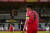 남자축구국가대표팀 손흥민이 17일(현지시간) 오스트리아 마리아엔처스도로프 BSFZ아레나에서 열린 한국-카타르 경기에서 숨을 고르고 있다. [대한축구협회 제공]