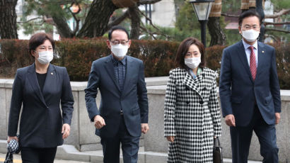 “공수처 위헌 판단 왜 미루나”…마지막 보루, 헌법재판소 찾은 野