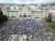  과테말라 반정부 시위대가 21일 국회의사당 앞 헌법 광장에 모여들고 있다. EPA=연합뉴스