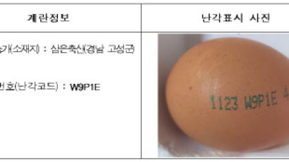 경남 고성군 농가 생산 계란에서 '비펜트린' 기준치 초과 검출