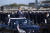 스가 요시히데 일본 총리가 지난달 28일 사이타마현 사야마에 있는 이루마 공군기지에서 항공자위대를 사열하고 있다. [AP=연합뉴스]