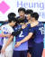 9일 인천 삼성화재전에서 득점을 올린 뒤 환호하는 대한항공 선수들. [사진 한국배구연맹]