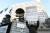 박원순 전 서울시장을 성추행으로 고소한 피해자의 법률 대리인을 맡고 있는 김재련 변호사가 서울지방경찰청 앞에서 시위하고 있다. 뉴스1