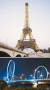 스트링아트 원리가 적용된 에펠탑(위 사진)과 송도국제교. 직선들이 모여 아름다운 곡선을 만든다. [인천경제자유구역청]