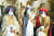 이탈리아 중부 움브리아주 오르비에토에 성탄을 앞둔 22일 설치된 동방박사 3명의 인형. 팬데믹 시대상을 반영해 마스크와 안면 보호장비를 두른 모습이다. EPA=연합뉴스 