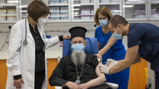 [사진] 그리스 성직자 백신 접종