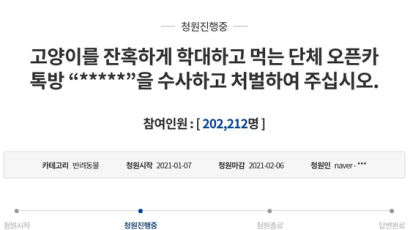 “길고양이 살해·학대 처벌해달라” 국민청원 20만 동의…경찰 수사