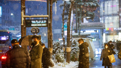 퇴근길 직전 퍼부은 눈…서울 서초 3시간만에 6.4㎝ 쌓였다
